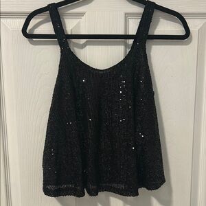 Black Sequin Women's Top